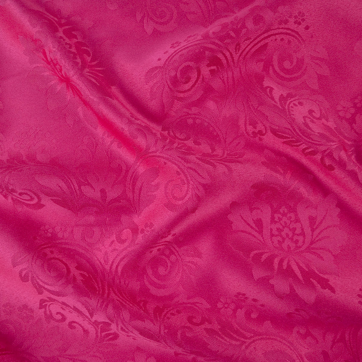 BROCATO FUCSIA FLAMBE CON FLORES Y ARABESCOS