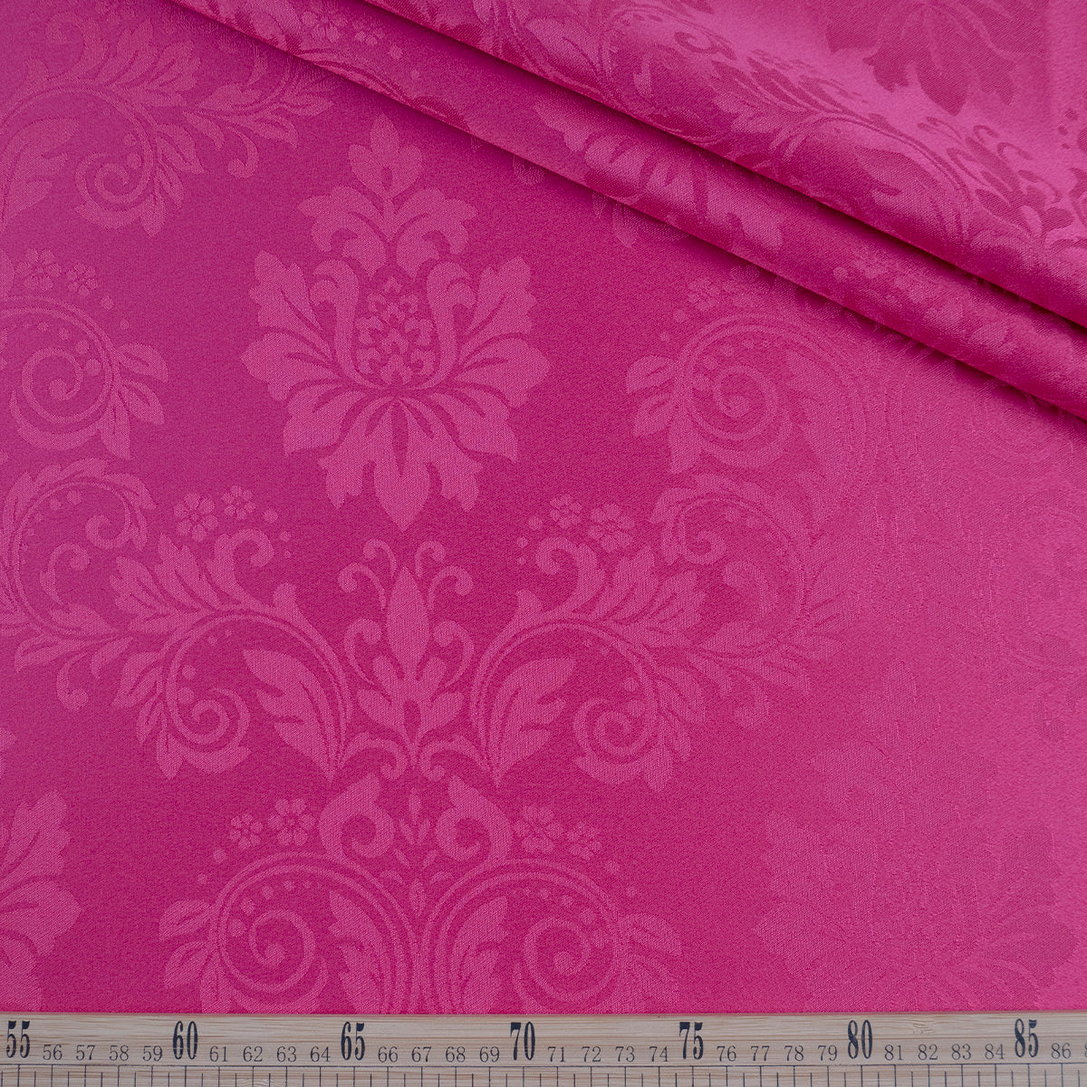 BROCATO FUCSIA FLAMBE CON FLORES Y ARABESCOS
