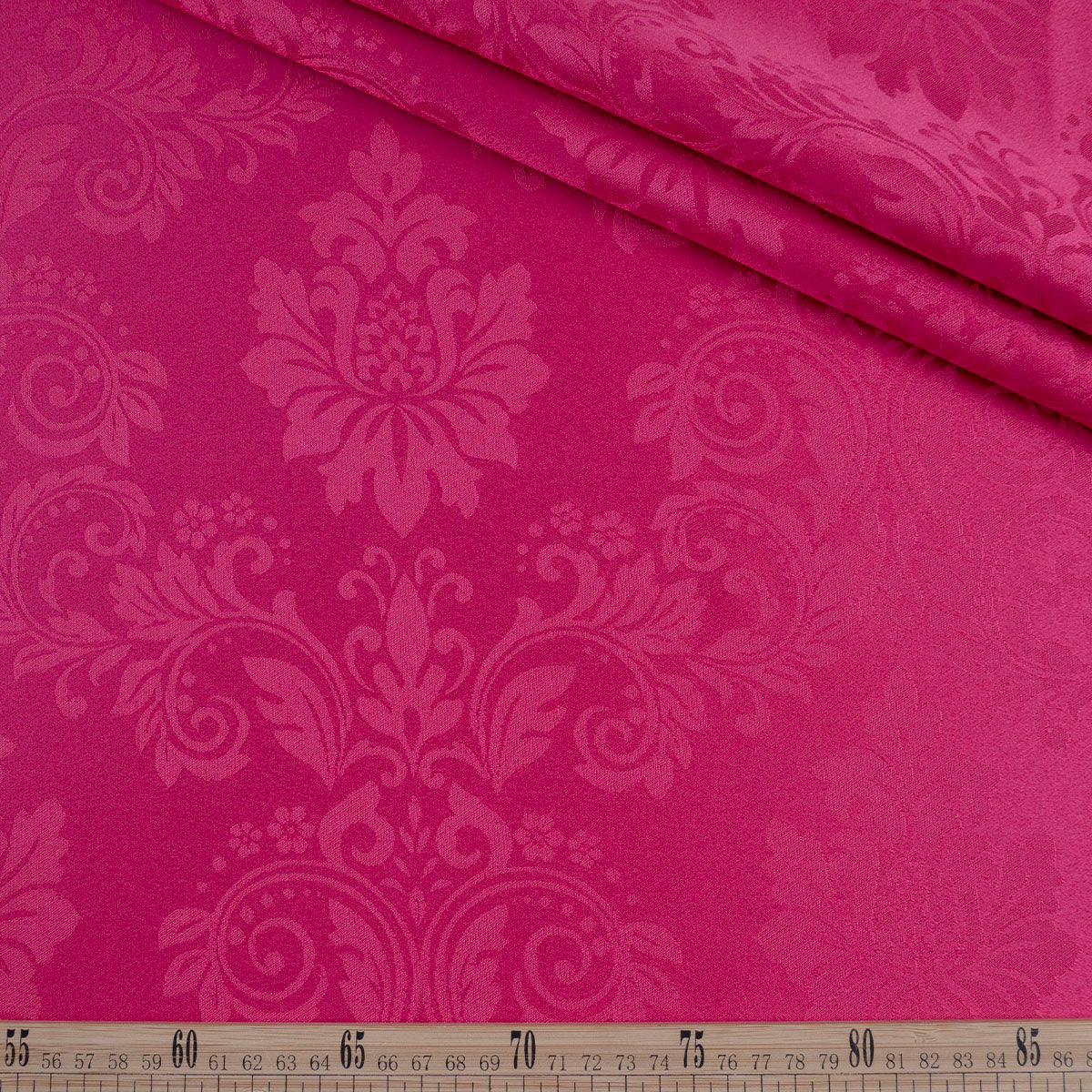 BROCATO FUCSIA FLAMBE CON FLORES Y ARABESCOS