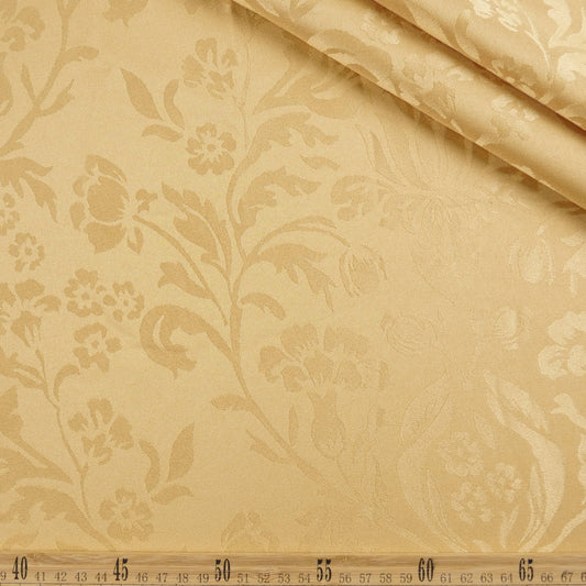 BROCATO CAMEL CARAMELO CON HOJAS Y FLORES