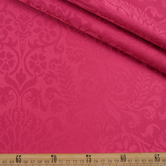 BROCATO FUCSIA FLAMBE CON ARABESCOS Y FLORES
