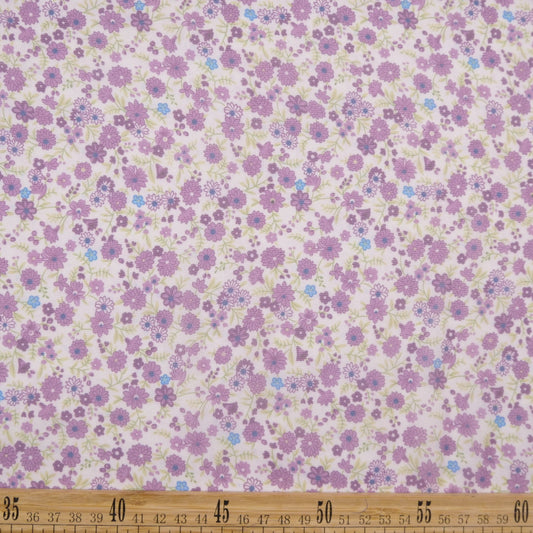 BOAL ESTAMPADO BLANCO BRILLANTE CON FLORES LILAS