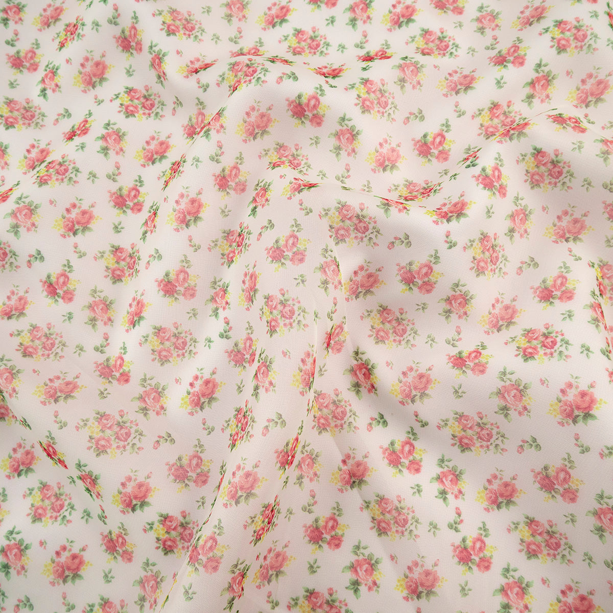 BOAL ESTAMPADO VAINILLA CREMA CON FLORES PEQUEÑAS