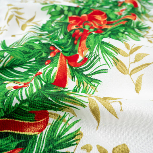 MANTELERIA NAVIDAD BLANCO BRILLANTE