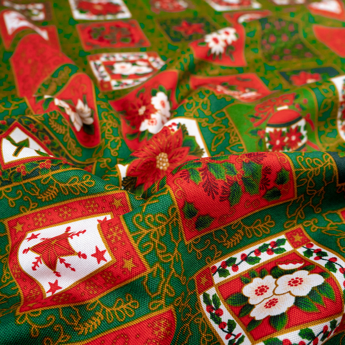 MANTELERIA NAVIDAD VERDE FRIJOL