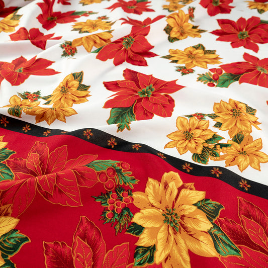 MANTELERIA NAVIDAD BLANCO BRILLANTE