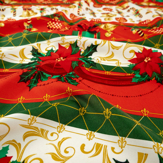 MANTELERIA NAVIDAD BLANCO BRILLANTE