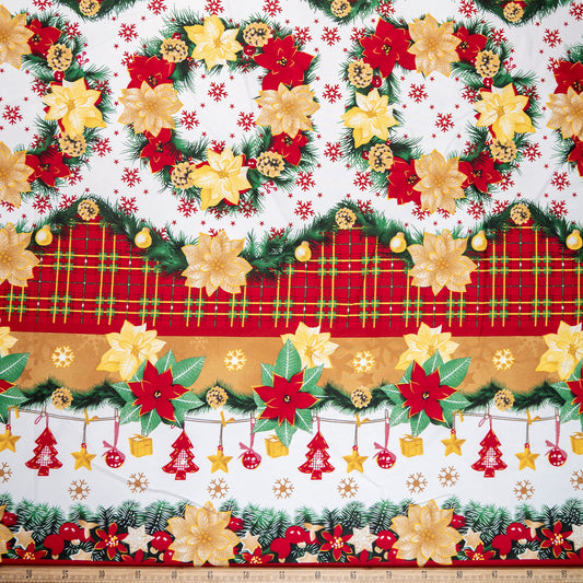 MANTELERIA NAVIDAD BLANCO BRILLANTE