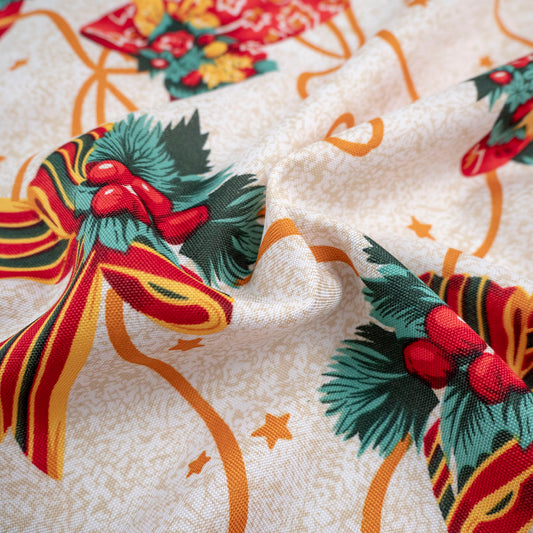 MANTELERIA NAVIDAD BEIGE LANA