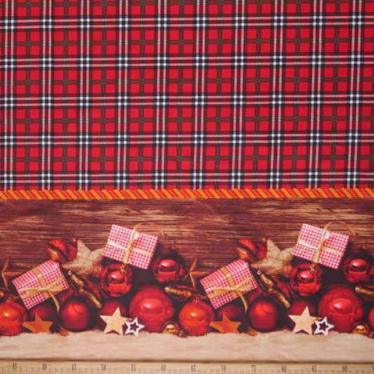 MANTELERIA NAVIDAD ROJO PEPPER GUARDA CON ESFERAS, ESTRELLAS Y REGALOS
