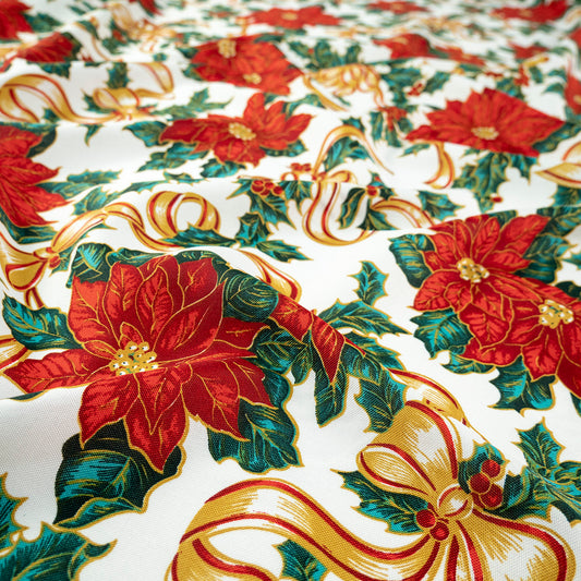 MANTELERIA NAVIDAD BLANCO BRILLANTE