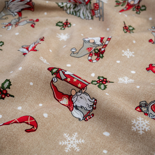 MANTELERIA NAVIDAD BEIGE RUSTICO NAVIDEÑO