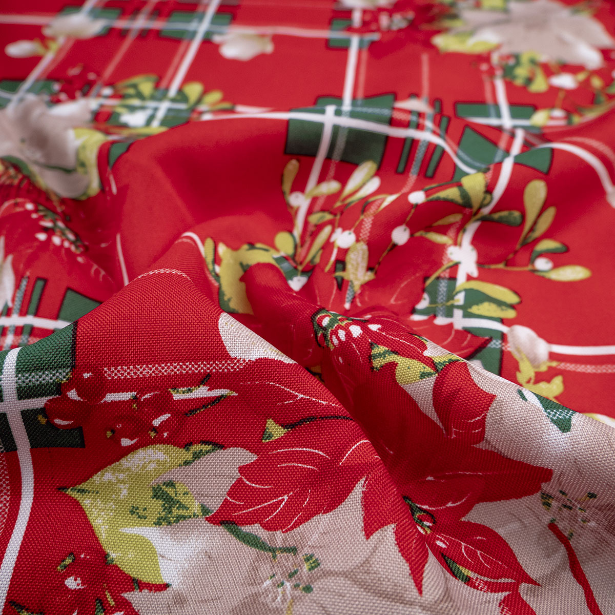 MANTELERIA NAVIDAD ROJO CARMESI