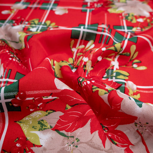 MANTELERIA NAVIDAD ROJO CARMESI