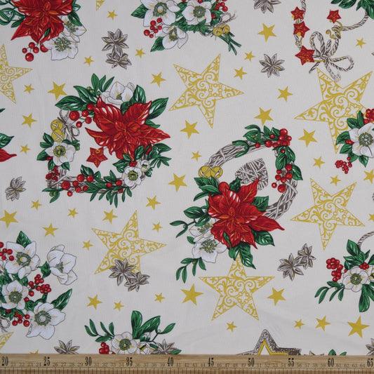 MANTELERIA NAVIDAD BLANCO BRILLANTE