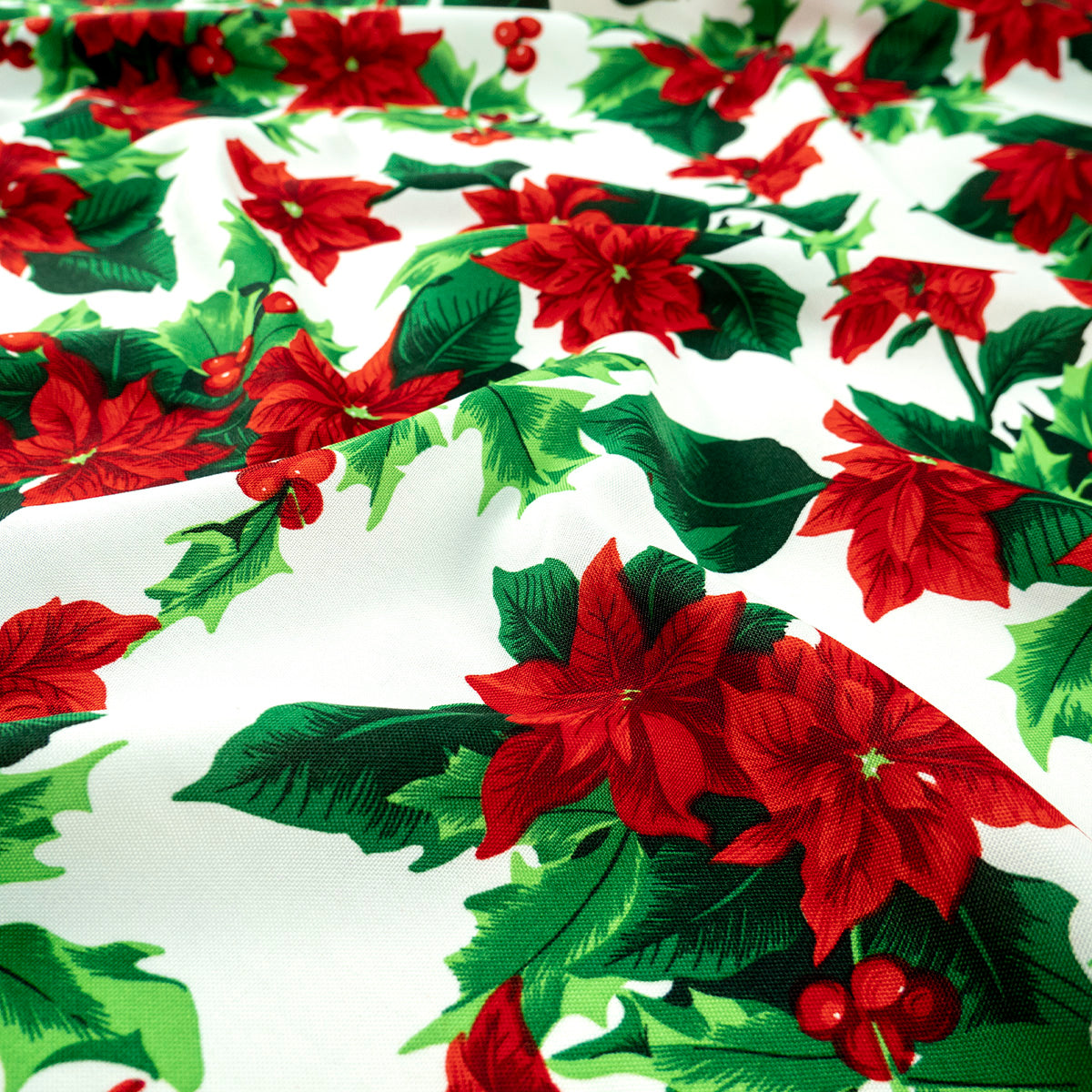 MANTELERIA NAVIDAD BLANCO BRILLANTE