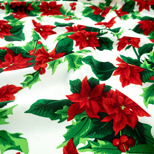 MANTELERIA NAVIDAD BLANCO BRILLANTE