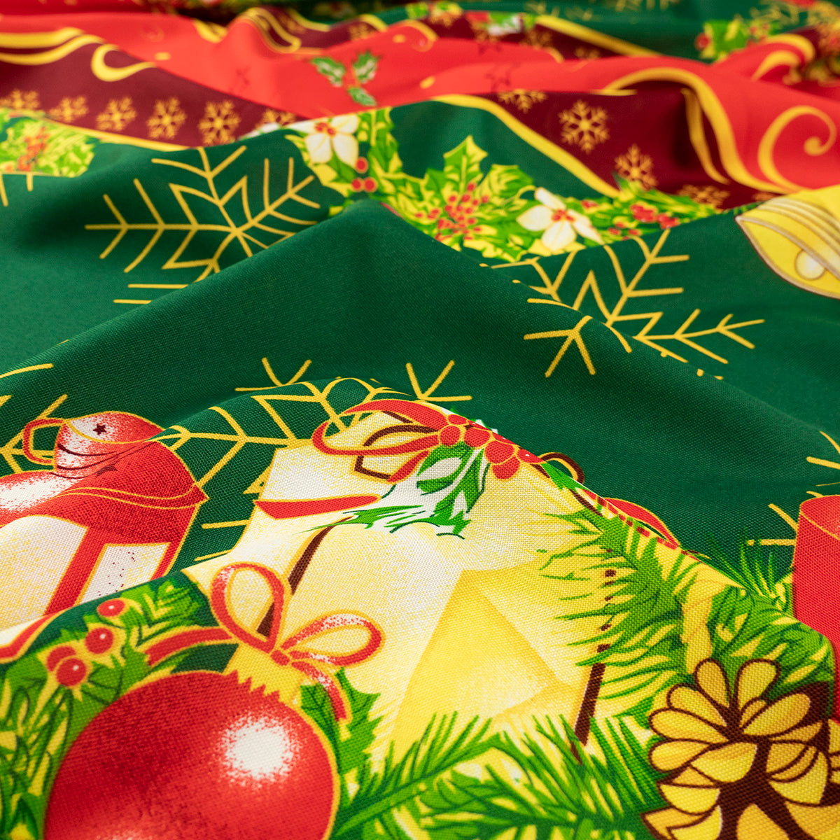 MANTELERIA NAVIDAD VERDE FRIJOL