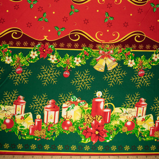 MANTELERIA NAVIDAD VERDE FRIJOL