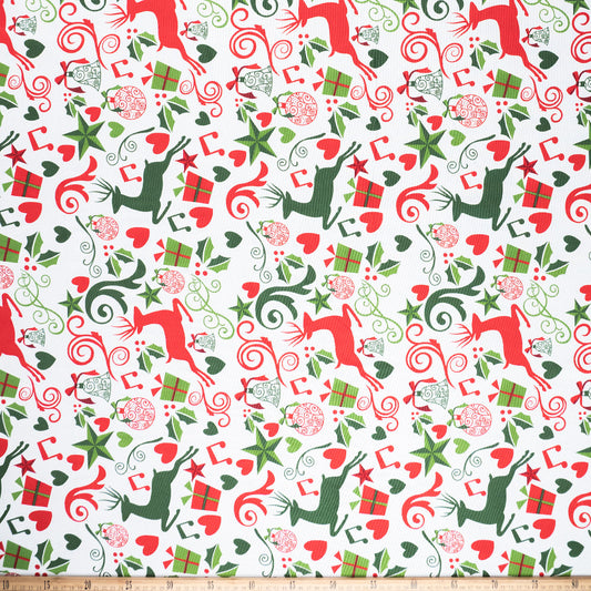 MANTELERIA NAVIDAD BLANCO BRILLANTE RENOS, REGALES Y FLORES