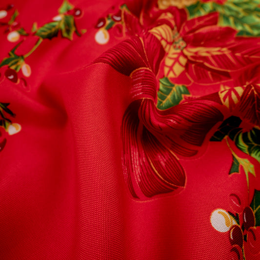 MANTELERIA NAVIDAD ROJO CARMESI
