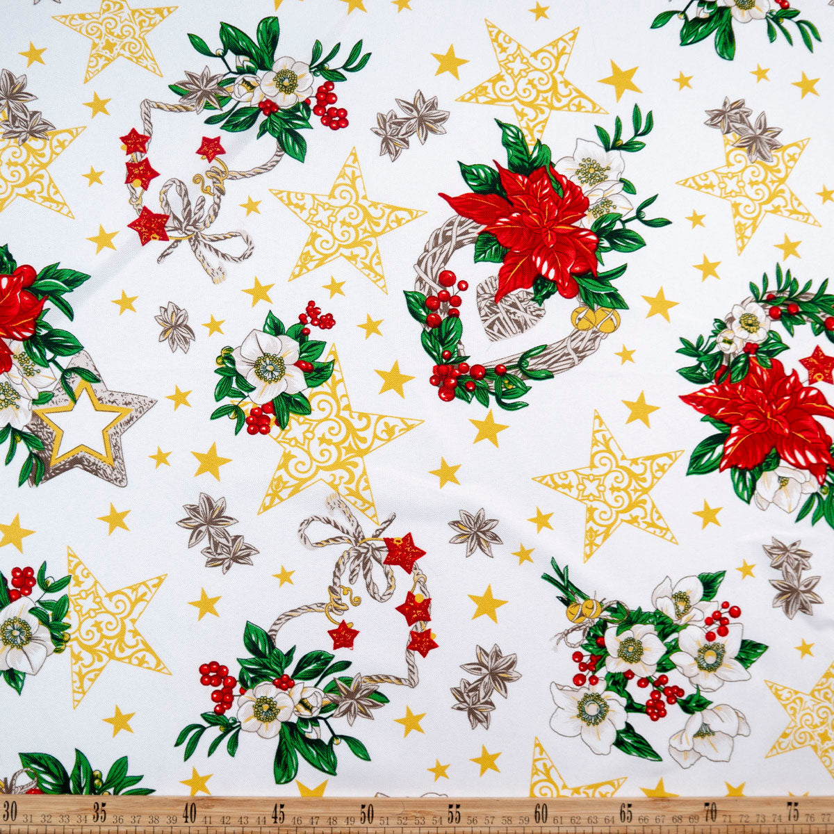 MANTELERIA NAVIDAD BLANCO BRILLANTE