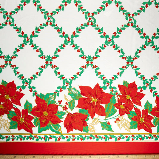 MANTELERIA NAVIDAD BLANCO BRILLANTE