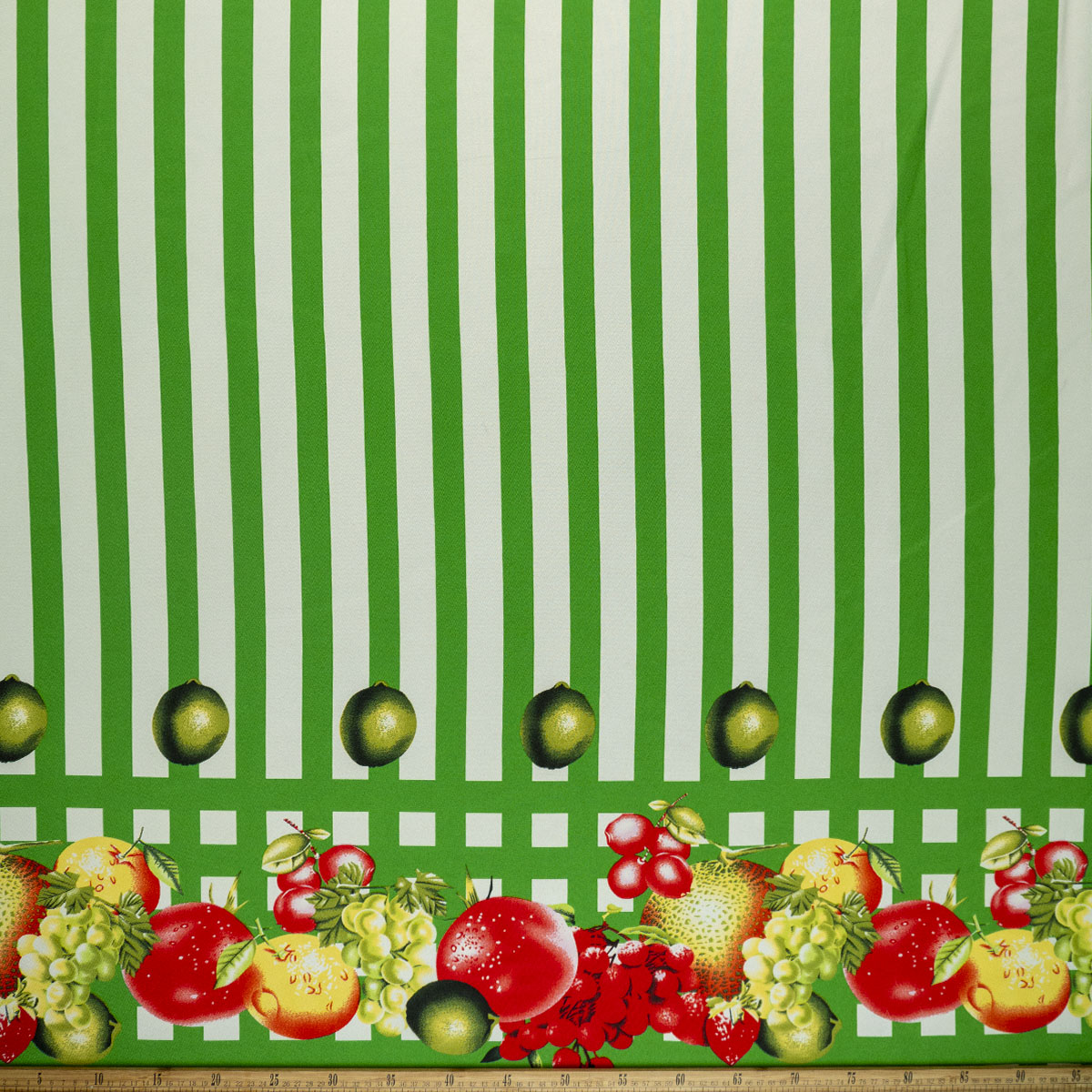 MANTELERIA ESTAMPADA VERDE VERDANT CON RAYAS