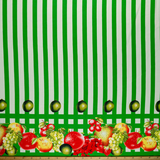 MANTELERIA ESTAMPADA VERDE VERDANT CON RAYAS