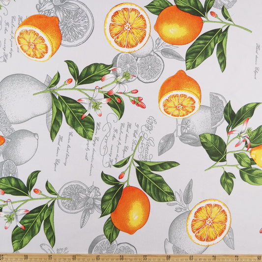 MANTELERIA ESTAMPADO GRIS ALLOY FRUTAL LIMON