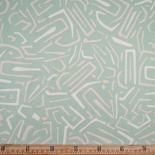 MANTELERIA ESTAMPADA VERDE MENTA LABERINTOS