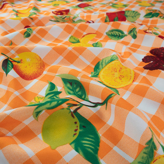 MANTELERIA ESTAMPADA NARANJA EXUBERANTE CRUADRILLE FRUTAL