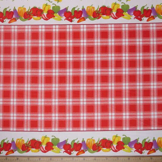MANTELERIA ESTAMPADA ROJO CARMESI CUADRILLÉ