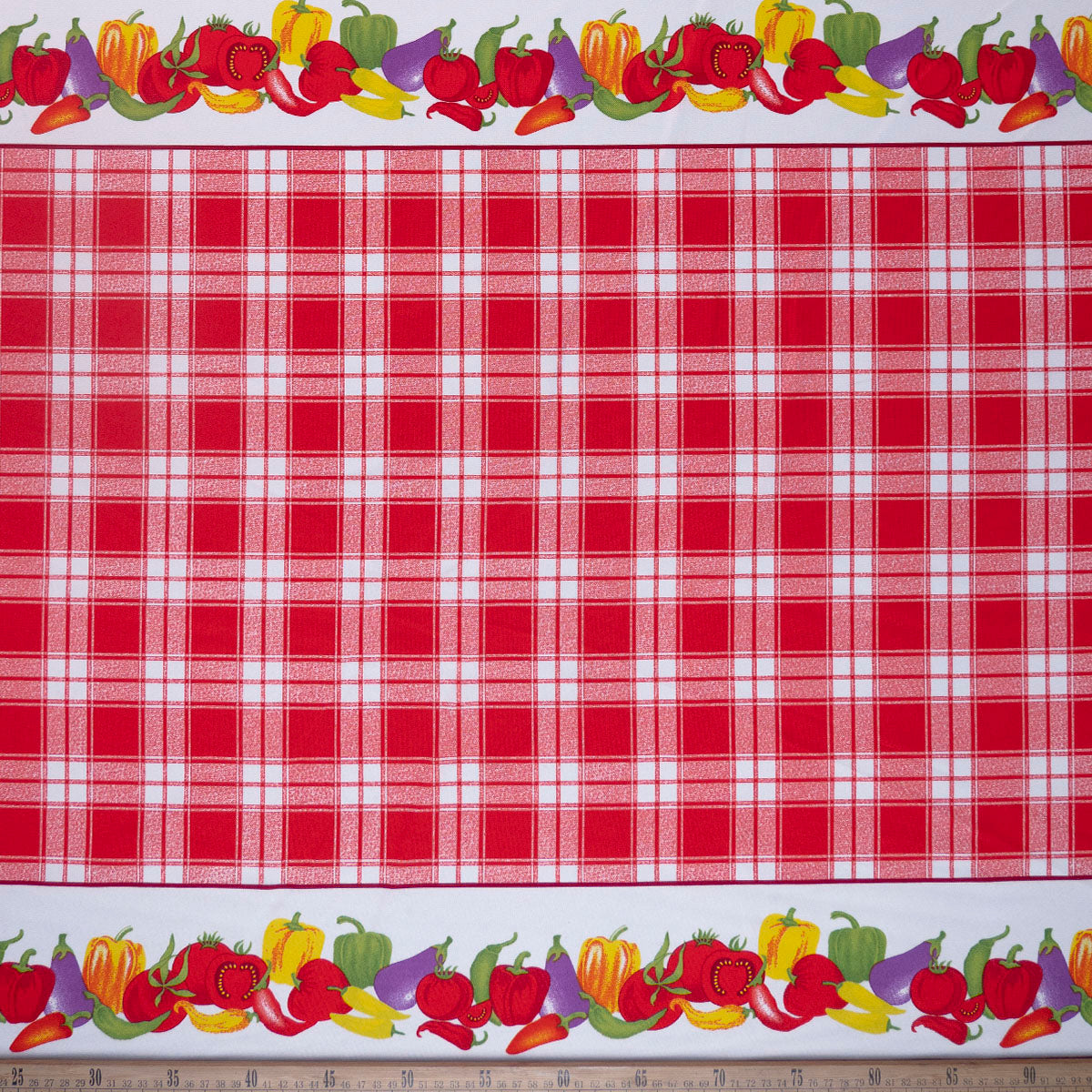 MANTELERIA ESTAMPADA ROJO CARMESI CUADRILLÉ