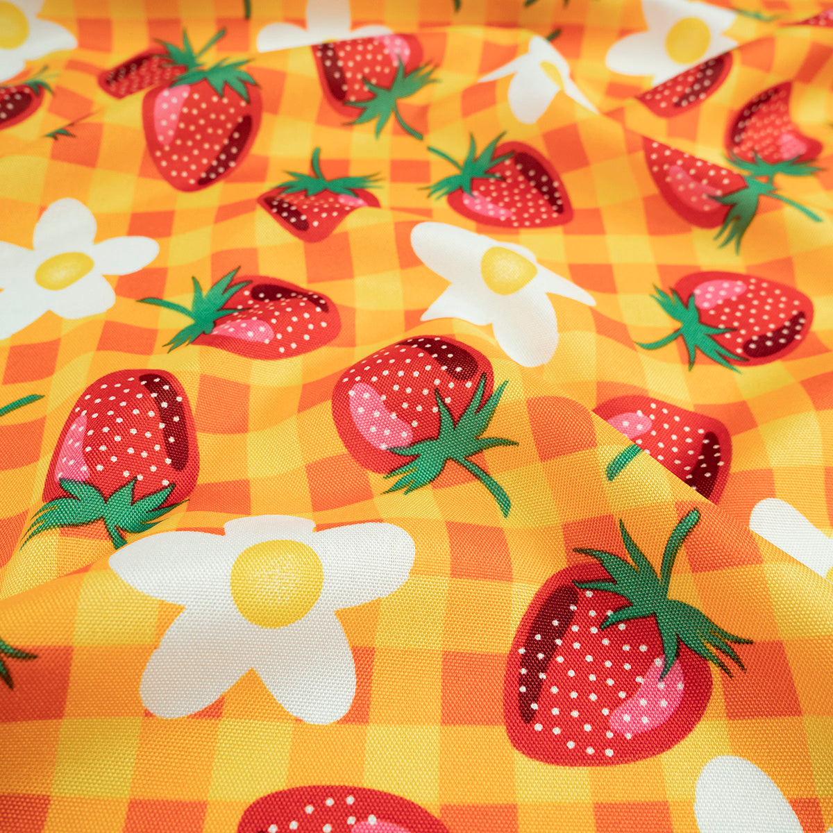 MANTELERIA ESTAMPADO NARANJA FRUTILLAS Y VAINILLAS