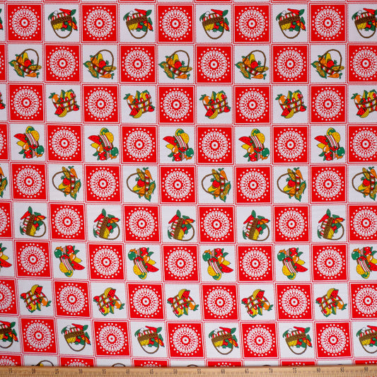 MANTELERIA ESTAMPADO ROJO CARMESI
