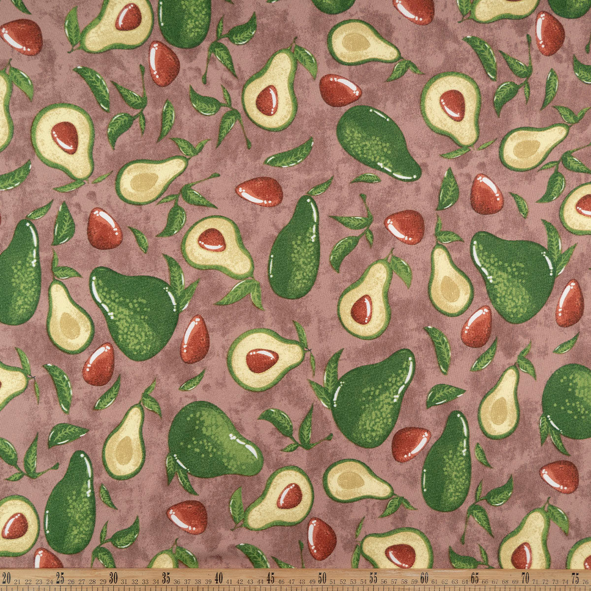 MANTELERIA ESTAMPADA MARRON CARIBOU AGUACATES