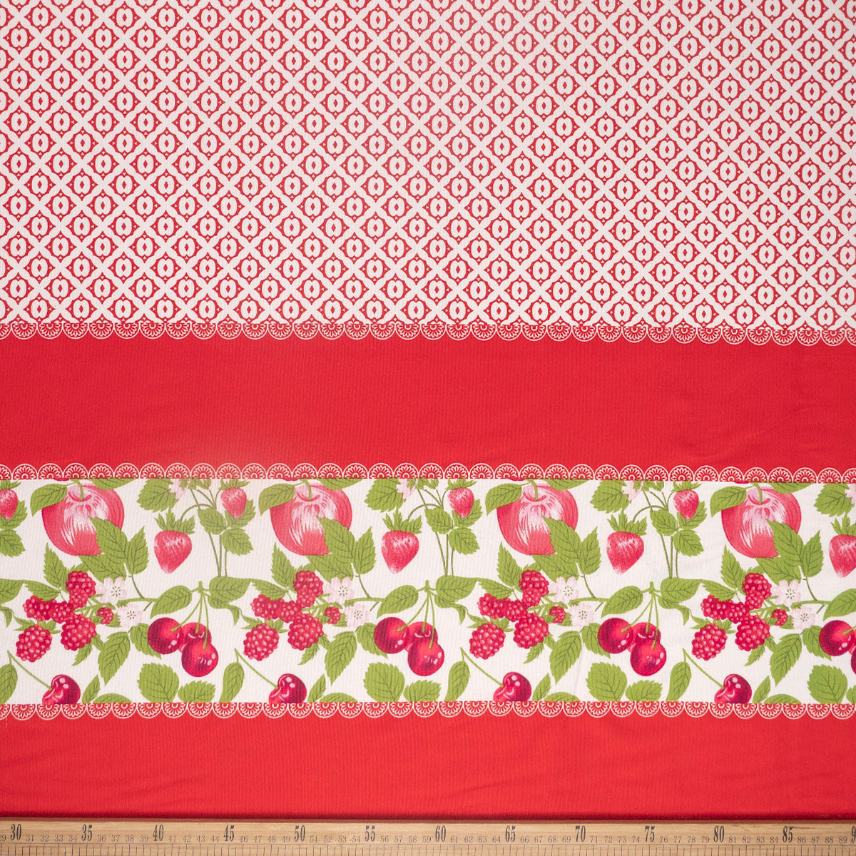 MANTELERIA ESTAMPADA ROJO NARANJA COM GUARDAS