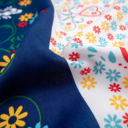 MANTELERIA ESTAMPADA AZUL SURF GUARDA