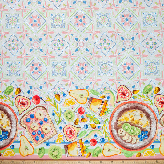 MANTELERIA ESTAMPADA ROSA APRICOT FRUTAL