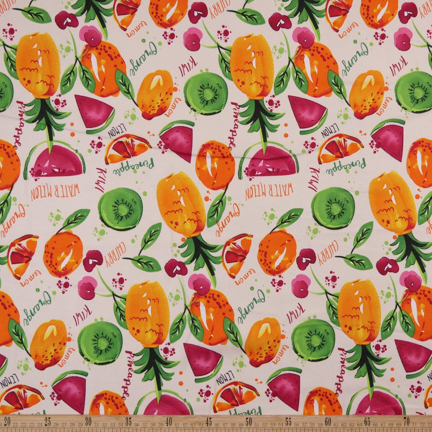 MANTELERIA ESTAMPADO VAINILLA FRUTAS TROPICALES