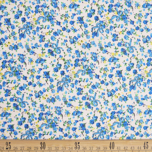 MANTELERIA ESTAMPADO TURQUESA CAPRI CON FLORES PEQUEÑAS