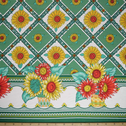 MANTELERIA ESTAMPADA VERDE VERDANT CON GIRASOLES