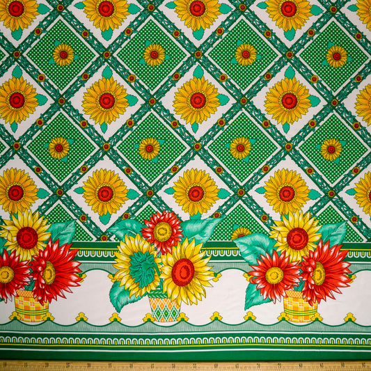 MANTELERIA ESTAMPADO VERDE VERDANT CON GIRASOLES