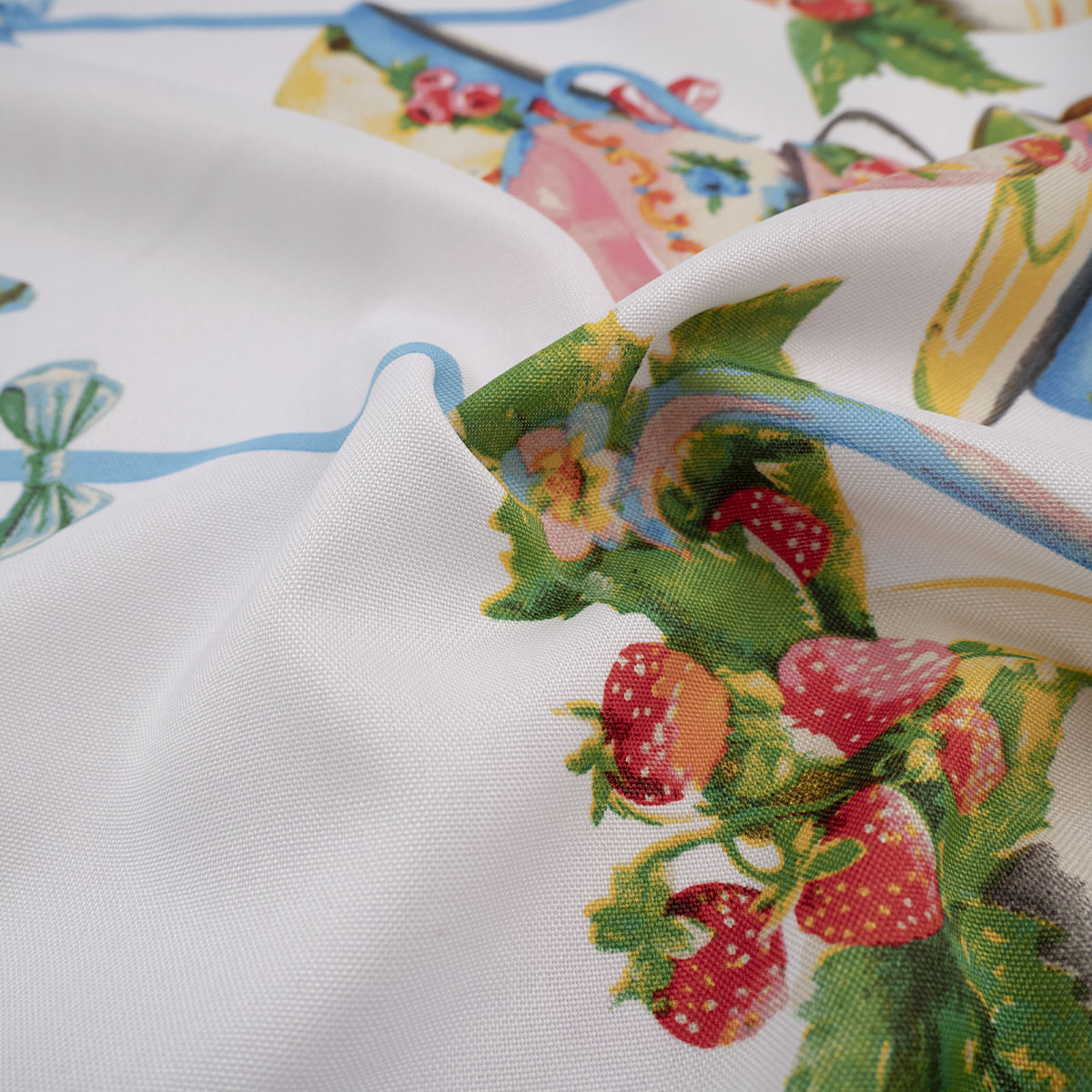 MANTELERIA ESTAMPADA BLANCO BRILLANTE COCINA