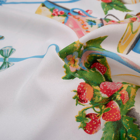 MANTELERIA ESTAMPADA BLANCO BRILLANTE COCINA