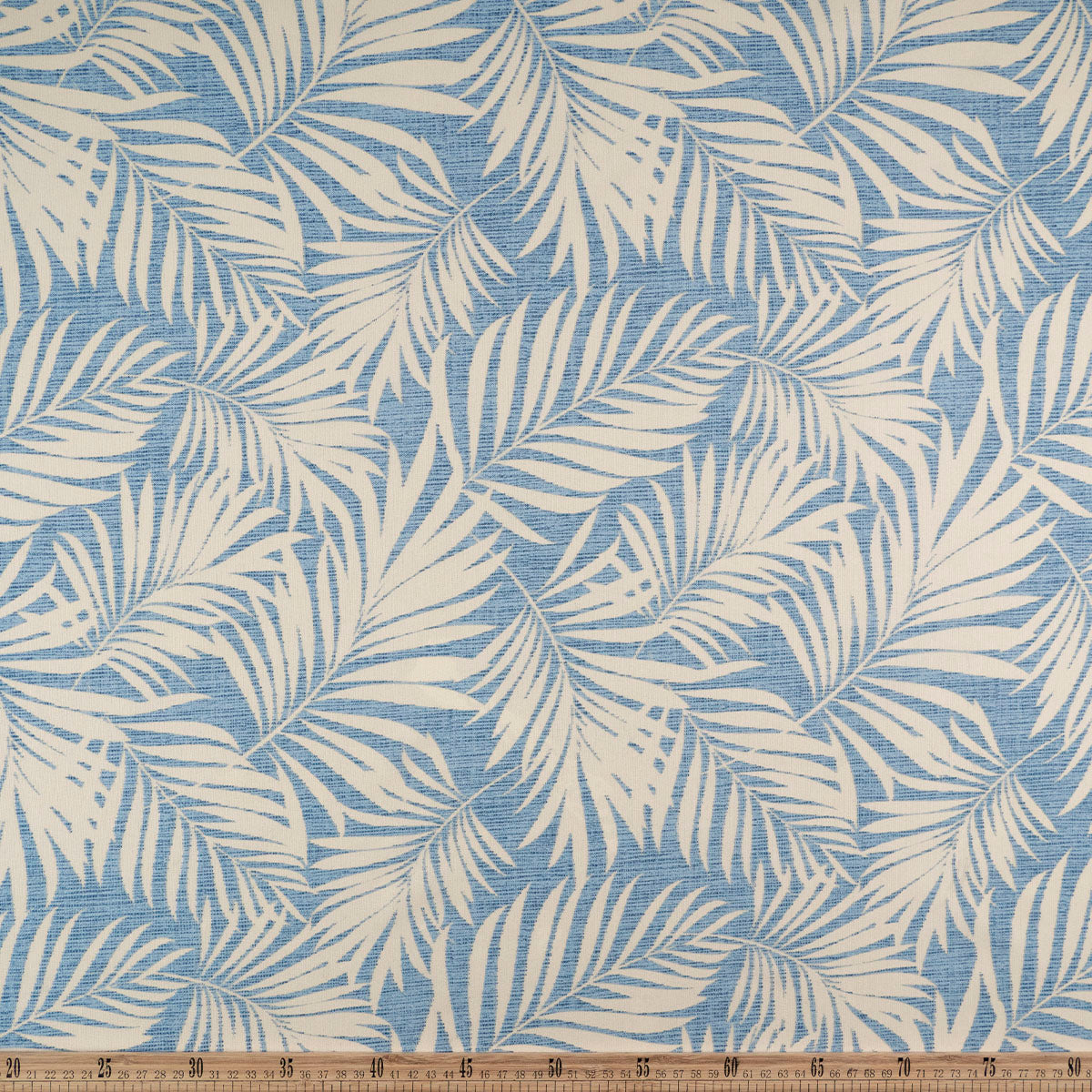 MANTELERIA ESTAMPADA AZUL ULTRAMARINO CON HOJAS