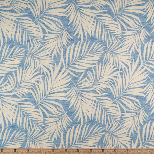 MANTELERIA ESTAMPADA AZUL ULTRAMARINO CON HOJAS