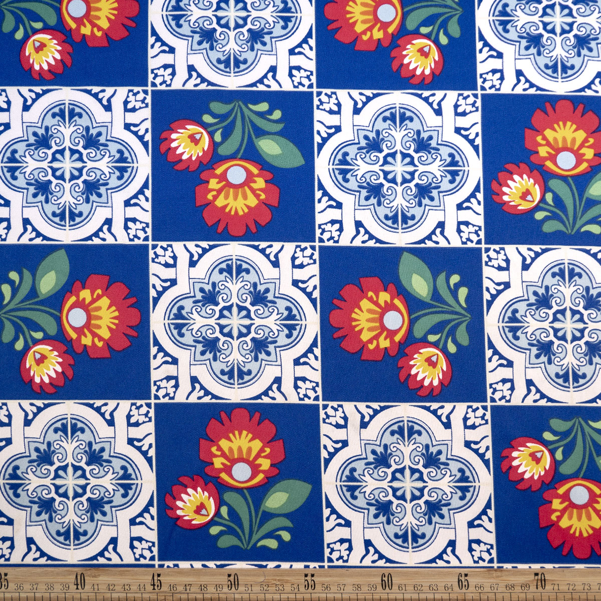 MANTELERIA ESTAMPADA AZUL SURF AZULEJOS