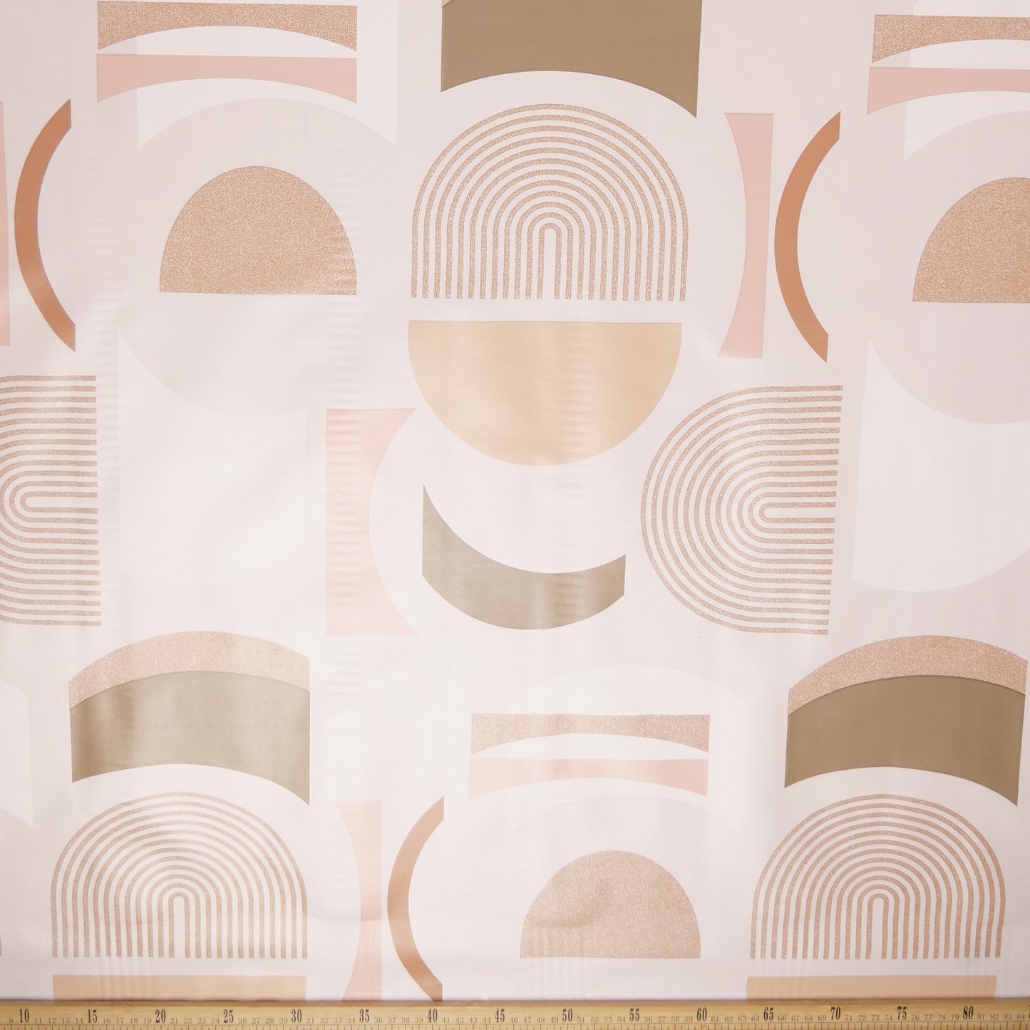 PVC DOBLE ESTAMPADO BLANCO ARENA GEOMETRICO